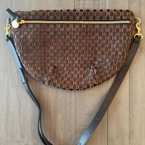 Clare V. Chocolate & Black Leather Grande Fanny